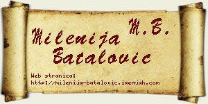 Milenija Batalović vizit kartica